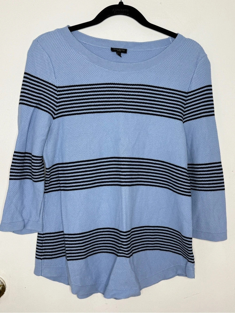Talbots Textured Stripe Pullover Sweater-Large